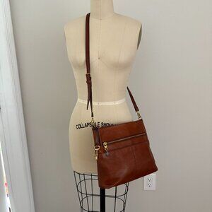Fossil Fiona large Brown Leather Crossbody